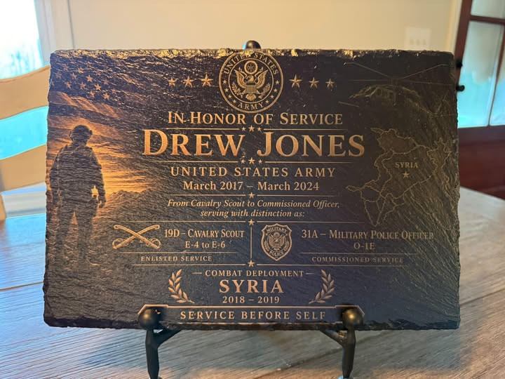 Custom engraved memorial slate plaque